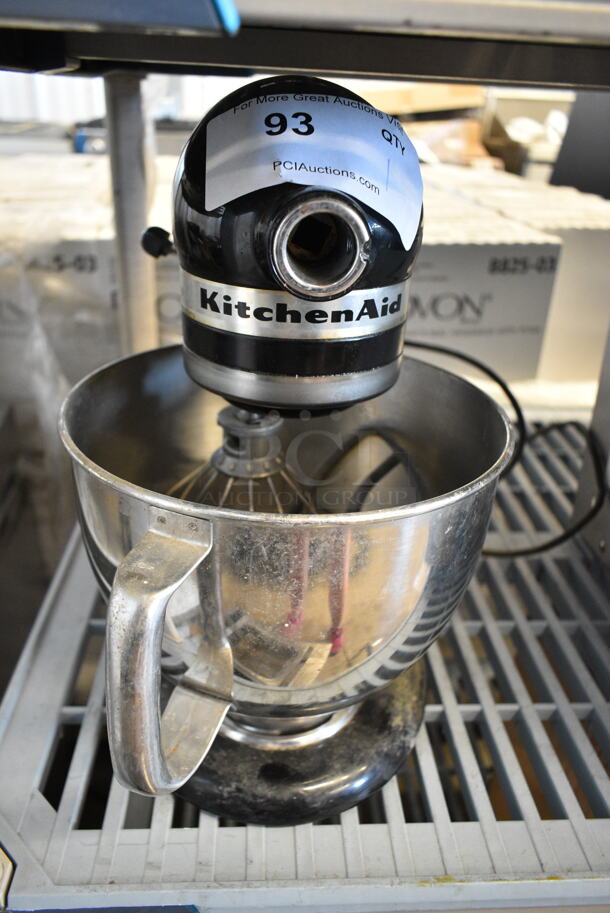 KitchenAid KSM150PSOB Metal Commercial Countertop 5 Quart Planetary Dough Mixer w/ Metal Bowl, Paddle, Whisk and Dough Hook Attachments. 120 Volts, 1 Phase. Tested and Working! - Image 2 of 5