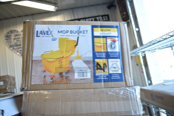 PALLET LOT of 27 BRAND NEW Boxes Including 3 Box 50010RIPKRPE Choice 10 oz. Double Wall Ripple Kraft Paper Hot Cup - 500/Case, 500COLLAR Choice 10-24 oz. Printed Coffee Cup Sleeve / Jacket / Clutch - 1200/Case, 3 Box Corrugated 12" White Circles, 127RD32COMBO Choice 32 oz. Customizable Microwavable Clear Round Deli Container and Lid Combo Pack - 250/Case, 5002DNAP Choice White 2-Ply Dinner Napkin 17" x 15" - 3000/Case, 130WKFSNSPH Visions Individually Wrapped Heavy Weight White Plastic Cutlery Pack with Napkin and Salt and Pepper Packets - 500/Case, 2 Box 130WSPOON Choice Medium Weight White Plastic Teaspoon - 1000/Case, 127RD16COMBO Choice 16 oz. Customizable Microwavable Clear Round Deli Container and Lid Combo Pack - 250/Case, 127RD32COMBO Choice 32 oz. Customizable Microwavable Clear Round Deli Container and Lid Combo Pack - 250/Case, 32640237 Chicago Metallic 40237 26" x 17" Glazed Aluminized Steel Sheet Cake Pan - 1/2" Band in Rim, 274MBCKT26YL Lavex Mop Bucket, 2 Box EcoChoice 8 oz. Kraft Paper Food Cup with Vented Lid - 250/Case, 394385L Noble Products Powder-Free Disposable Latex Gloves for Foodservice - 1000/Case, 394EN503L Noble Products Powder-Free Disposable Blue Exam Grade Nitrile 4 Mil Thick Textured Gloves - Large - 1000/Case. 27 Times Your Bid! - Image 11 of 12