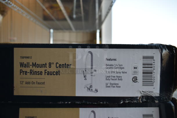 BRAND NEW SCRATCH AND DENT! Waterloo 750PRW812 1.15 GPM Wall-Mounted Pre-Rinse Faucet with 8" Centers and 12" Add-On Faucet - Image 2 of 2