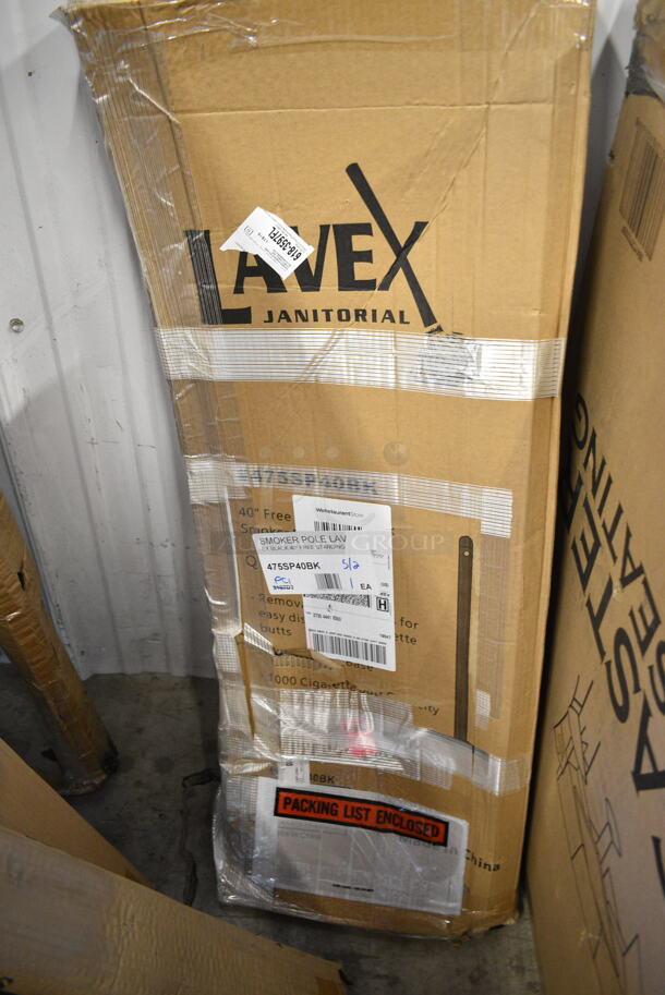 BRAND NEW SCRATCH AND DENT! Lavex 475SP40BK 40" Black Free Standing Smoker Pole and Base - Image 2 of 3