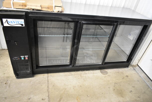 BRAND NEW SCRATCH AND DENT! 2023 Avantco 178UBB72SGT Metal Commercial 3 Door Back Bar Cooler Merchandiser. 115 Volts, 1 Phase. Cannot Test Due To Damaged Plug Head - Image 2 of 8