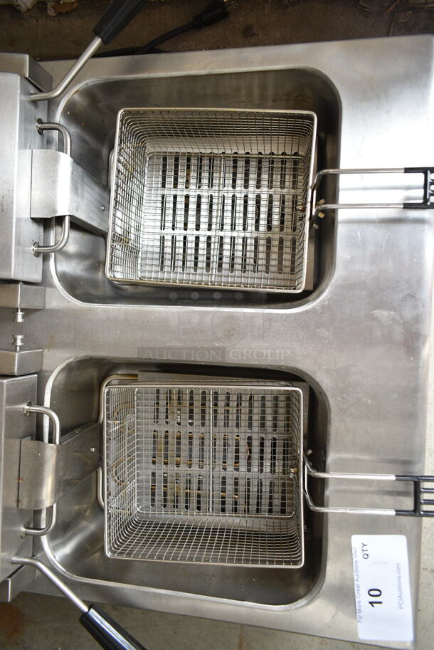 BRAND NEW SCRATCH AND DENT! 2023 Crosson EF-6V-2 Stainless Steel Commercial Countertop Electric Powered 2 Bay Fryer. 120 Volts, 1 Phase. - Image 3 of 5