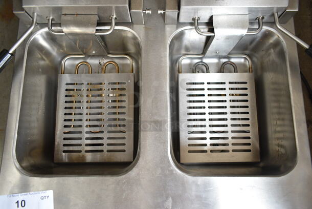 BRAND NEW SCRATCH AND DENT! 2023 Crosson EF-6V-2 Stainless Steel Commercial Countertop Electric Powered 2 Bay Fryer. 120 Volts, 1 Phase. - Image 4 of 5