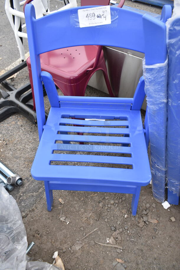 4 BRAND NEW SCRATCH AND DENT! Poly Dining Height Folding Chairs. 4 Times Your Bid! - Image 3 of 4