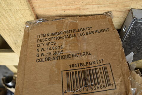 Box of 4 BRAND NEW SCRATCH AND DENT! Lancaster Table & Seating 164TBLEGNT37 Table Leg Bar Height.