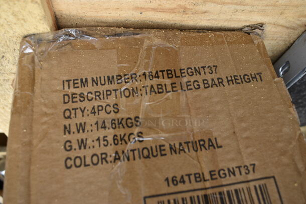 Box of 4 BRAND NEW SCRATCH AND DENT! Lancaster Table & Seating 164TBLEGNT37 Table Leg Bar Height. - Image 3 of 3