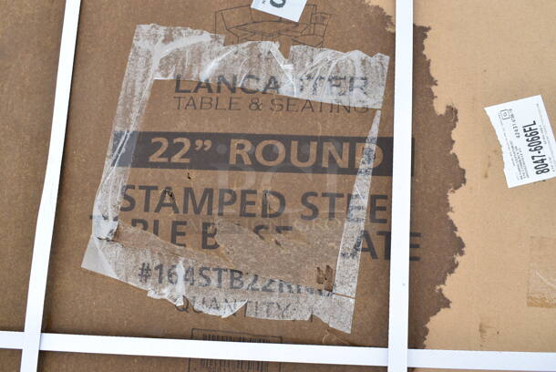 BRAND NEW SCRATCH AND DENT! Lancaster Table & Seating 164STB22RND 22" Round Stamped Steel Table Base Plate - Image 2 of 2