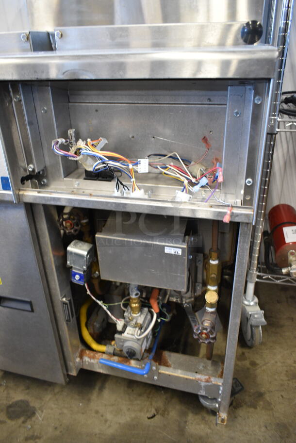 2016 Pitco Frialator SRTG Stainless Steel Commercial Floor Style Natural Gas Powered 2 Bay Rethermalizer on Commercial Casters. Missing Door. 55,000 BTU.  - Image 3 of 7