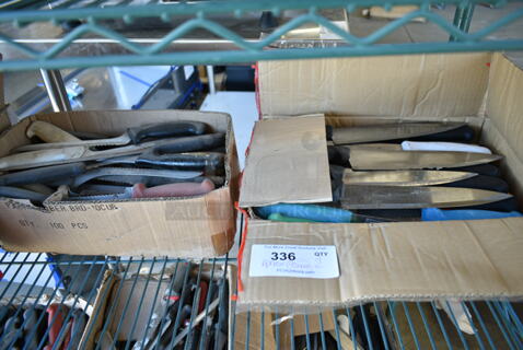 90 SHARPENED Stainless Steel Knives Including Chef and Bread. 90 Times Your Bid!