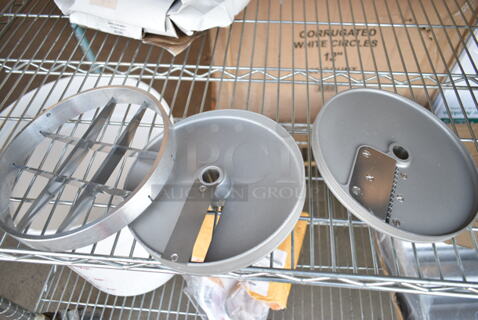 3 BRAND NEW SCRATCH AND DENT! Robot Coupe Metal Commercial Food Processor Blades Including 28053W Julienne. 3 Times Your Bid!