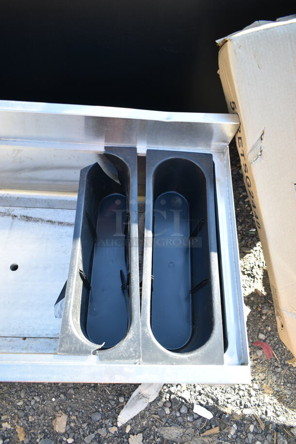 BRAND NEW SCRATCH AND DENT! Regency 600IB1836CP 18" x 36" Underbar Ice Bin with 7 Circuit Post-Mix Cold Plate and Bottle Holders - 79 lb. - Image 3 of 5