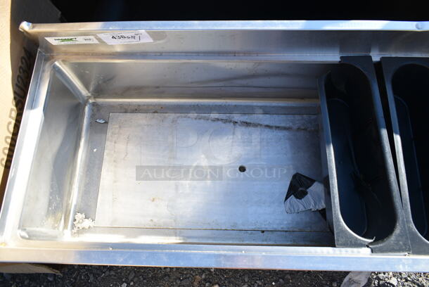 BRAND NEW SCRATCH AND DENT! Regency 600IB1836CP 18" x 36" Underbar Ice Bin with 7 Circuit Post-Mix Cold Plate and Bottle Holders - 79 lb. - Image 4 of 5