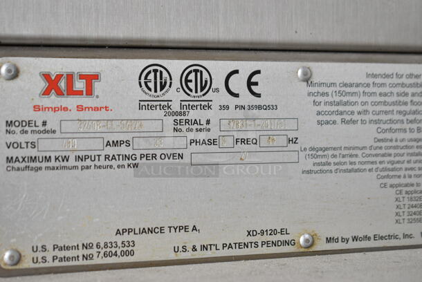 2 2017 XLT 3240B-EL-S4173 Stainless Steel Commercial Electric Powered Conveyor Pizza Ovens on Commercial Casters. 480 Volts, 3 Phase. 2 Times Your Bid! - Image 9 of 9