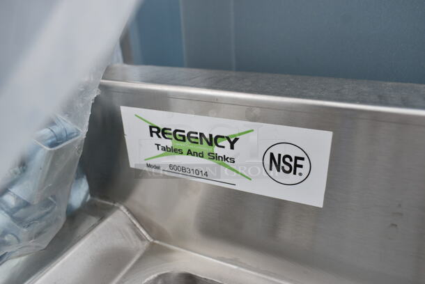 BRAND NEW SCRATCH AND DENT! Regency 600B31014 Stainless Steel 3 Bowl Underbar Sink. Bays 10x14x10 - Image 7 of 7
