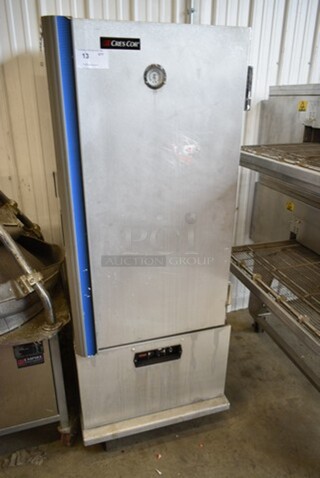 CresCor R171UA9B Metal Commercial Single Door Reach In Warming Cabinet on Commercial Casters. 120 Volts, 1 Phase. Cannot Test Due To Plug Style