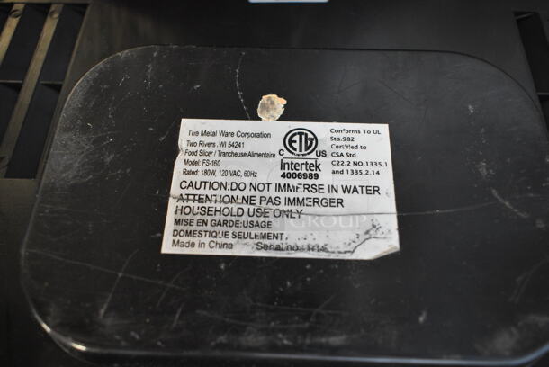 The Metal Ware FS-160 Metal Countertop Meat Slicer. 120 Volts, 1 Phase. Tested and Working!  - Image 5 of 5