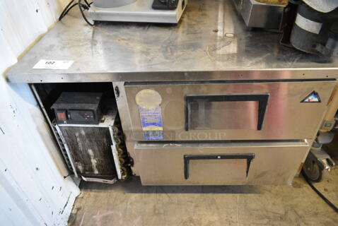 Everest Stainless Steel Commercial 2 Drawer Chef Base on Commercial Casters. Tested and Working!