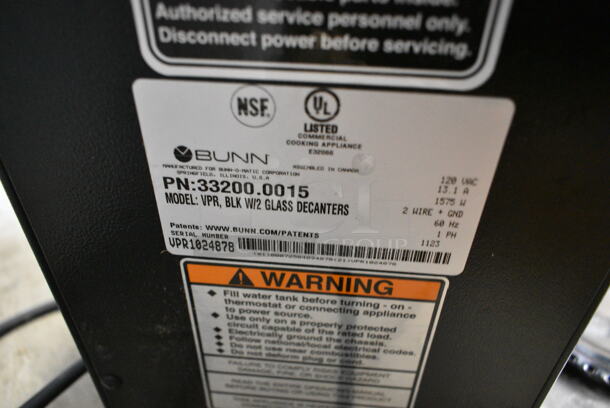 BRAND NEW SCRATCH AND DENT! 2023 Bunn VPR Stainless Steel Commercial Countertop Coffee Machine w/ 2 Coffee Pot and Poly Brew Basket. 120 Volts, 1 Phase. - Image 11 of 11