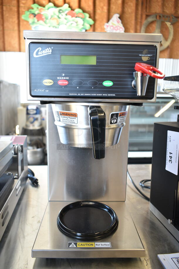 BRAND NEW SCRATCH AND DENT! Curtis ALP1GT12A000 Stainless Steel Commercial Countertop Coffee Machine w/ Hot Water Dispenser and Metal Brew Basket. 120 Volts, 1 Phase.  - Image 3 of 6