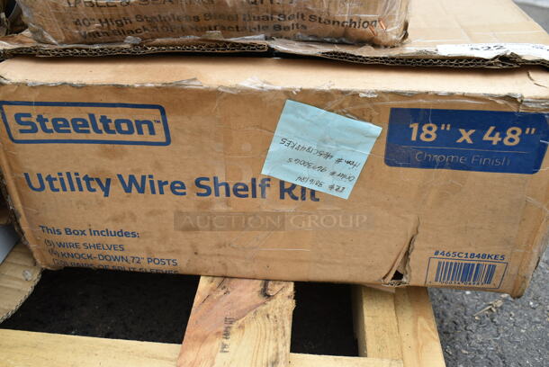 BRAND NEW SCRATCH AND DENT! Steelton 465C1848KE5 18" x 48" NSF Chrome 5-Shelf Kit with 72" Posts. May Be Missing Pieces. - Image 2 of 5