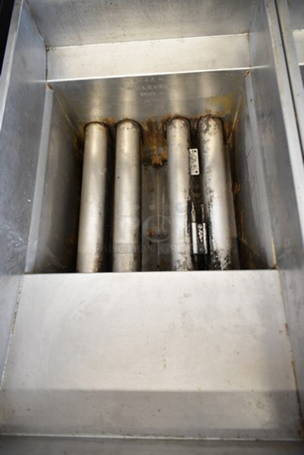 Pitco Frialator SG14-S Stainless Steel Commercial Natural Gas Powered 2 Bay Deep Fat Fryer w/ Right Side Dumping Station. 110,000 BTU.  - Image 5 of 9