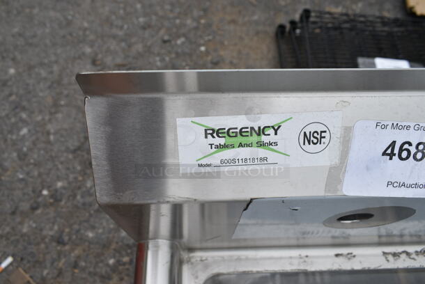 BRAND NEW SCRATCH AND DENT! Regency 600S1181818R Stainless Steel Commercial Single Bay Sink w/ Left Side Drain Board. Bay 18x18x13 - Image 6 of 6