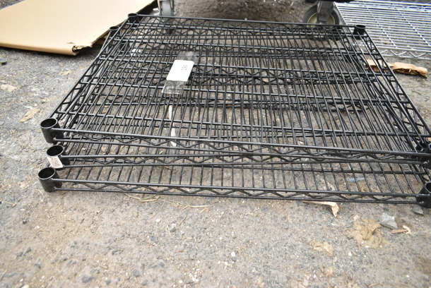 BRAND NEW SCRATCH AND DENT! Lot of 3 Black Finish Wire Shelves.  - Image 3 of 3