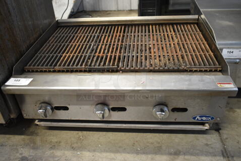 Atosa Stainless Steel Commercial Countertop Natural Gas Powered Charbroiler Grill. 
