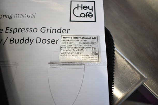 BRAND NEW SCRATCH AND DENT! 2024 Hemro MyCafe Buddy Metal Countertop Espresso Bean Grinder. 120 Volts, 1 Phase. Tested and Working! - Image 7 of 7