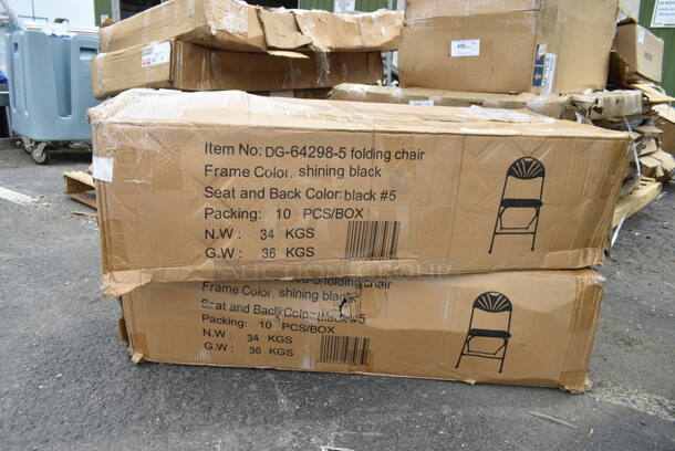 2 Boxes of 10 BRAND NEW SCRATCH AND DENT! Lancaster Table & Seating DG-64298-5 Black Plastic Fan Back Folding Chair. 2 Times Your Bid! - Image 2 of 4