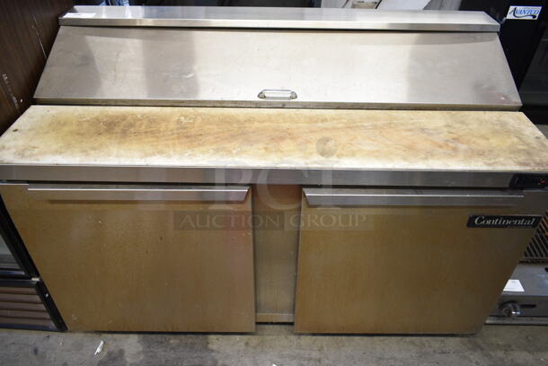 2017 Continental SW60-16 Stainless Steel Commercial Sandwich Salad Prep Table Bain Marie Mega Top. 115 Volts, 1 Phase. Tested and Working! - Image 1 of 6