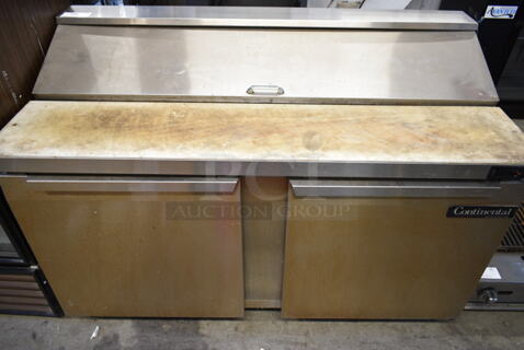 2017 Continental SW60-16 Stainless Steel Commercial Sandwich Salad Prep Table Bain Marie Mega Top. 115 Volts, 1 Phase. Tested and Working!