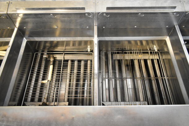 Ultrafryer PAP-2 Stainless Steel Commercial Floor Style Natural Gas Powered 4 Bay Deep Fat Fryer on Commercial Casters. 75,000 BTU.  - Image 5 of 11