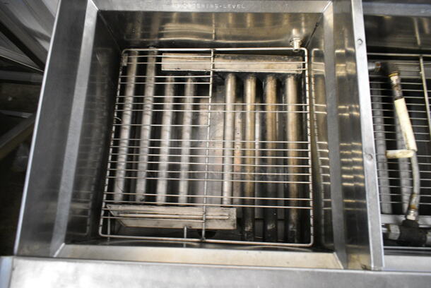 Ultrafryer PAP-2 Stainless Steel Commercial Floor Style Natural Gas Powered 4 Bay Deep Fat Fryer on Commercial Casters. 75,000 BTU.  - Image 7 of 11