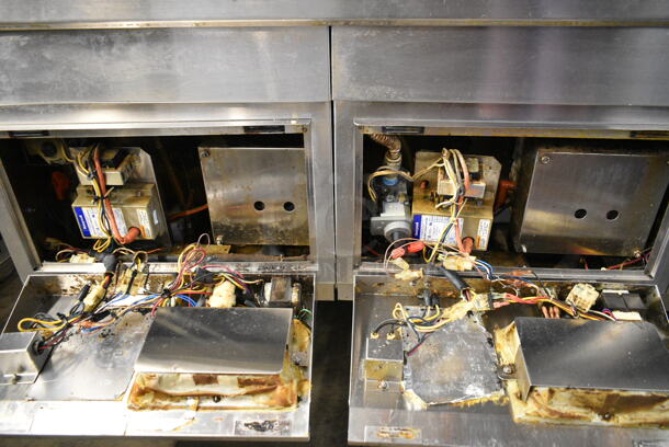 Ultrafryer PAP-2 Stainless Steel Commercial Floor Style Natural Gas Powered 4 Bay Deep Fat Fryer on Commercial Casters. 75,000 BTU.  - Image 10 of 11