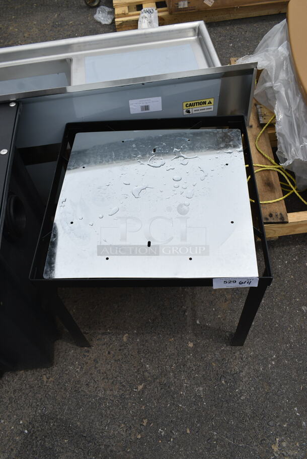 Black Metal End Table.  - Image 3 of 6