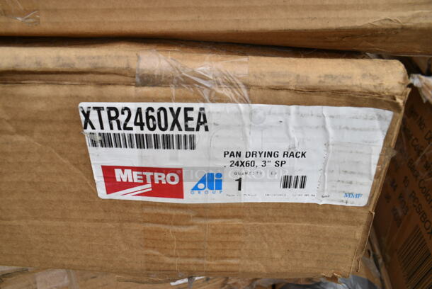 BRAND NEW SCRATCH AND DENT! Metro XTR2460XEA Metromax iQ Drying Rack for Cutting Boards, Pans, and Trays 24" x 60" x 6".  - Image 2 of 2