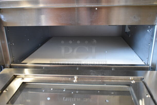 BRAND NEW SCRATCH AND DENT! 2023 Crosson CPO-320 Stainless Steel Commercial Countertop Electric Powered 2 Deck Pizza Oven w/ Cooking Stones; 1 Broken. 120 Volts, 1 Phase. - Image 3 of 7
