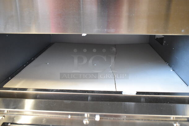 BRAND NEW SCRATCH AND DENT! 2023 Crosson CPO-320 Stainless Steel Commercial Countertop Electric Powered 2 Deck Pizza Oven w/ Cooking Stones; 1 Broken. 120 Volts, 1 Phase. - Image 4 of 7