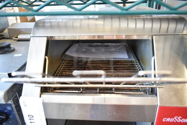 BRAND NEW SCRATCH AND DENT! 2023 Crosson CCT-500 Stainless Steel Commercial Countertop Electric Powered Conveyor Toaster Oven. 120 Volts, 1 Phase. Tested and Does Not Power On
 - Image 3 of 5