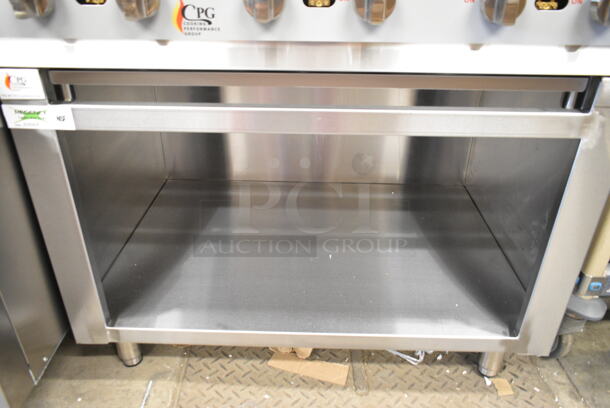 BRAND NEW SCRATCH AND DENT! Cooking Performance Group CPG 351RCPG36NL Stainless Steel Commercial Countertop Gas Powered 6 Burner Range on Regency 351BASE36 Stainless Steel Equipment Stand. 132,000 BTU.  - Image 4 of 6