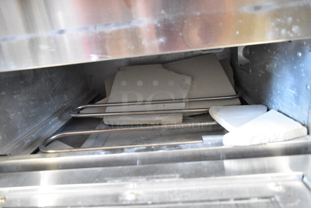 BRAND NEW SCRATCH AND DENT! 2023 Crosson CPO-320 Stainless Steel Commercial Countertop Electric Powered 2 Deck Pizza Oven w/ Cooking Stones; 1 Broken. 120 Volts, 1 Phase. Tested and Working! - Image 4 of 6