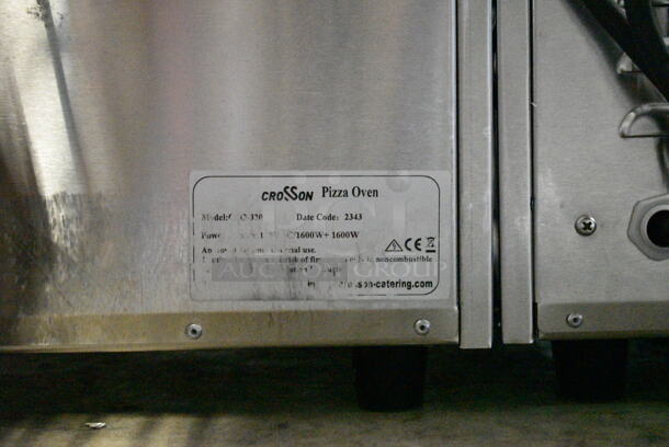 BRAND NEW SCRATCH AND DENT! 2023 Crosson CPO-320 Stainless Steel Commercial Countertop Electric Powered 2 Deck Pizza Oven w/ Cooking Stones; 1 Broken. 120 Volts, 1 Phase. Tested and Working! - Image 6 of 6