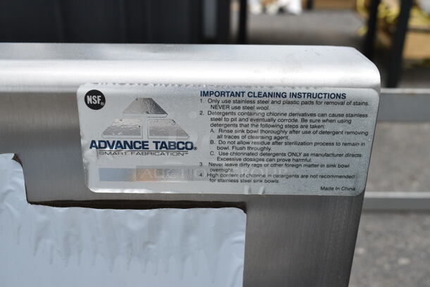 BRAND NEW SCRATCH AND DENT! Advance Tabco Stainless Steel Commercial Single Bay Sink.  - Image 4 of 4
