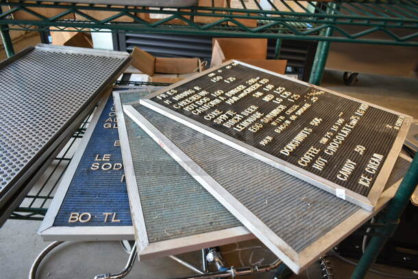 ALL ONE MONEY! Two Tier Lot of Various Items Including Metal Baking Pans and Menu Boards - Image 5 of 10