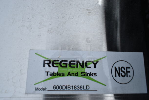 ALL ONE MONEY! Lot of 3 BRAND NEW Items; Regency 600MBR24 24" Stainless Steel Mop / Broom Rack with 3 Holders, Regency 600DIB1836LD Stainless Steel Sliding Lid for 18" x 36" Drop-In Ice Bins and Black Poly Unit.  - Image 3 of 3