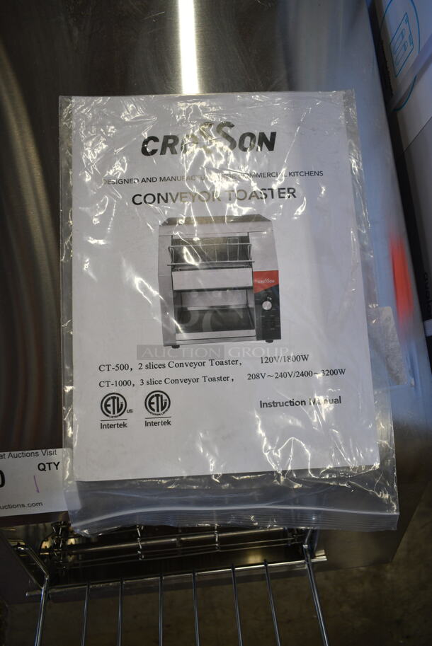 BRAND NEW SCRATCH AND DENT! 2023 Crosson CCT-500 Stainless Steel Commercial Countertop Electric Powered Conveyor Toaster Oven. 120 Volts, 1 Phase. Tested and Working! - Image 4 of 7