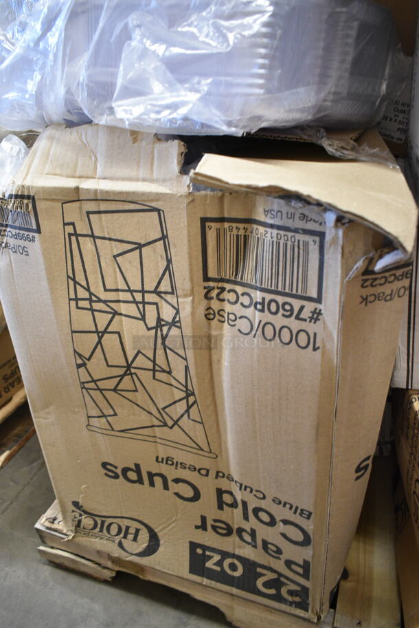 PALLET LOT of 17 BRAND NEW Boxes Including 2 Box 612509HD Round Heavy Weight Foil Take-Out Pan, Choice Basket Liner, Noble Large Gloves, 760PCC22 Poly Paper Cold Cup, Enjay B-FB12 Food Boxes, 164HICRTCHWA High Chair Crotch Panel, 3 Box 347RPBD10WHS White Plastic Plate with Silver Bands. 17 Times Your Bid! - Image 6 of 12