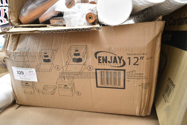 PALLET LOT of 17 BRAND NEW Boxes Including 2 Box 612509HD Round Heavy Weight Foil Take-Out Pan, Choice Basket Liner, Noble Large Gloves, 760PCC22 Poly Paper Cold Cup, Enjay B-FB12 Food Boxes, 164HICRTCHWA High Chair Crotch Panel, 3 Box 347RPBD10WHS White Plastic Plate with Silver Bands. 17 Times Your Bid! - Image 7 of 12