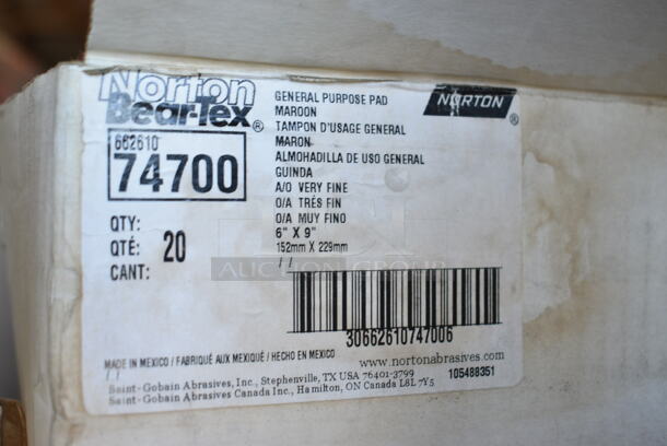 2 Boxes of BRAND NEW! Items; 20 Norton Bear-Tex 74700 General Purpose Pads and 4 Norton 31460 5" Self Stick Disc Roll. 2 Times Your Bid! - Image 3 of 4